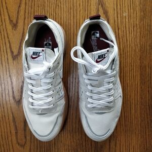 Nike C1ty Men's Off-White Sneakers with Maroon Accents size 9